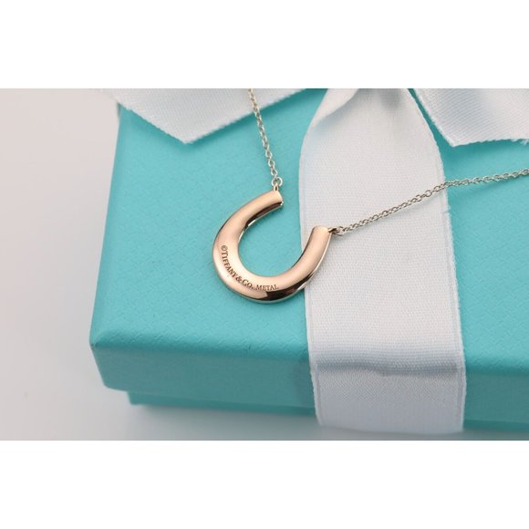 Tiffany & Co. Rubedo Gold Sterling Silver 1837 Horseshoe Pendant 18" Necklace - Picture 6 of 11